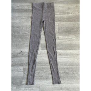 H&M Womens Gray Comfy Pull-On Ribbed Knit High Rise Straight Leg Pant Leggings S